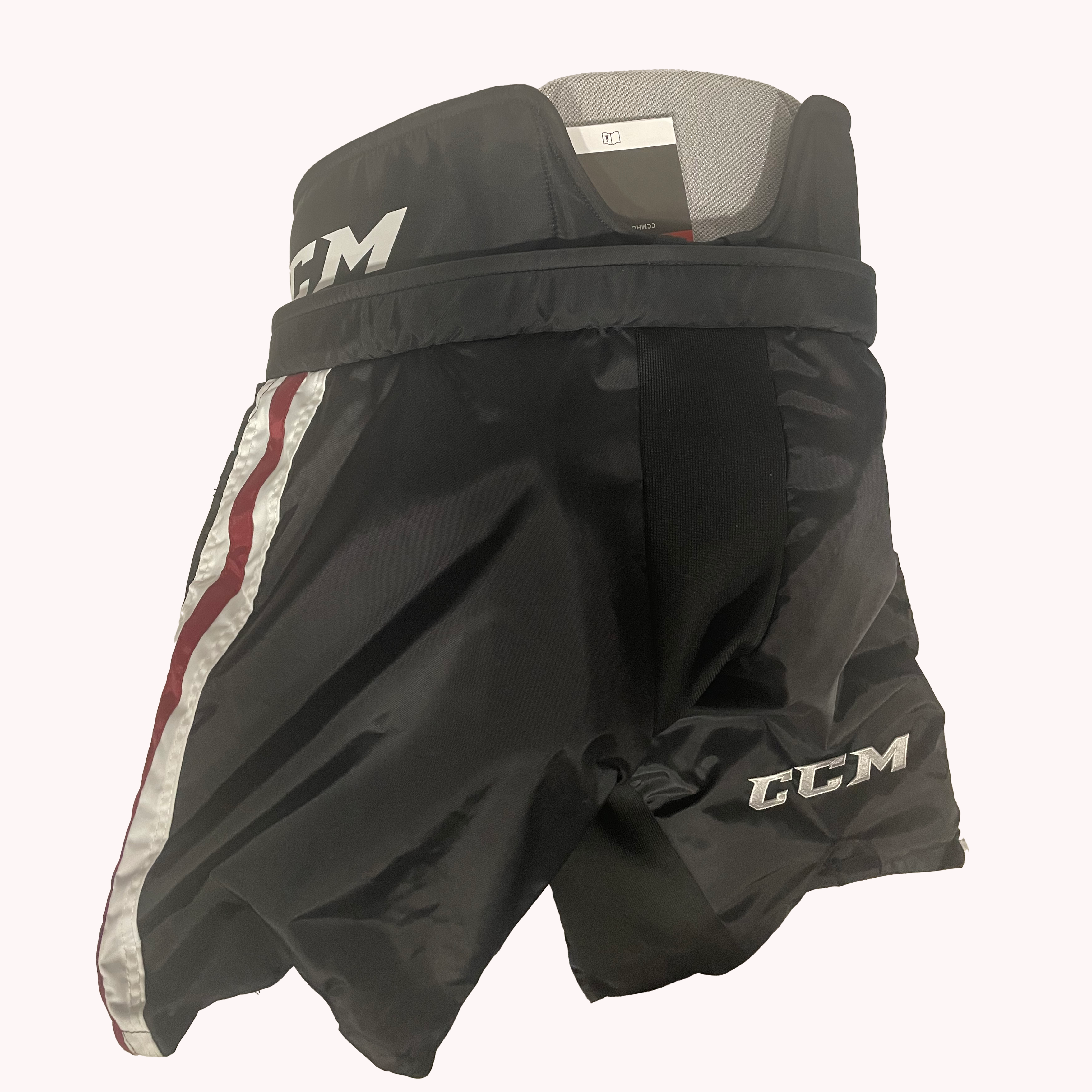 CCM HPG12A - Pantalon de gardien de but de hockey OHL Pro Stock (noir/bordeaux)